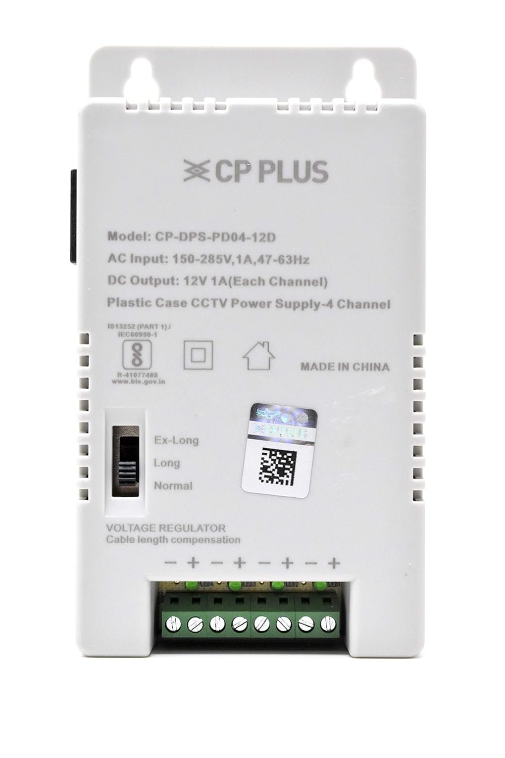 CP Plus CP-DPS-PD04-12D 12V 5Amp 4 Channel Fiber SMPS (Switched-Mode Power Supply) for CCTV Security Surveillance Camera Power Supply