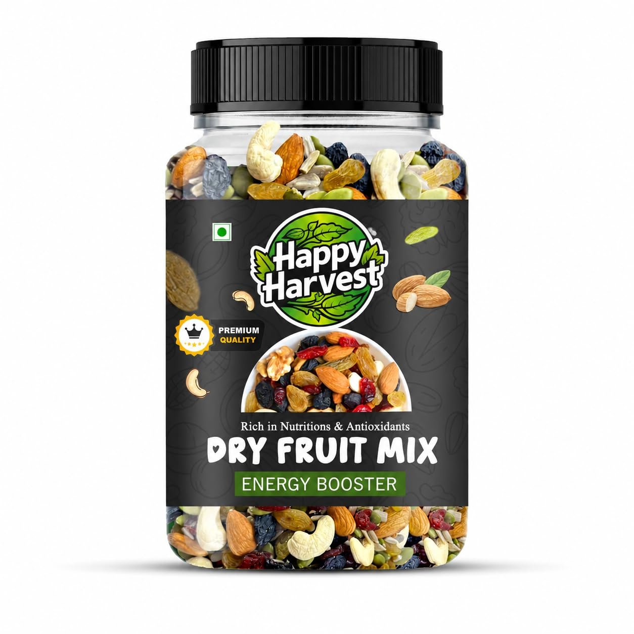 HAPPY HARVEST Premium Mix Dry Fruits 1kg| Mixed Nuts & Dried Fruits | Healthy Snack Mix | Rich in Protein, Fiber & Essential Nutrients | Natural Energy Booster | Ideal for Daily Snacking (250g