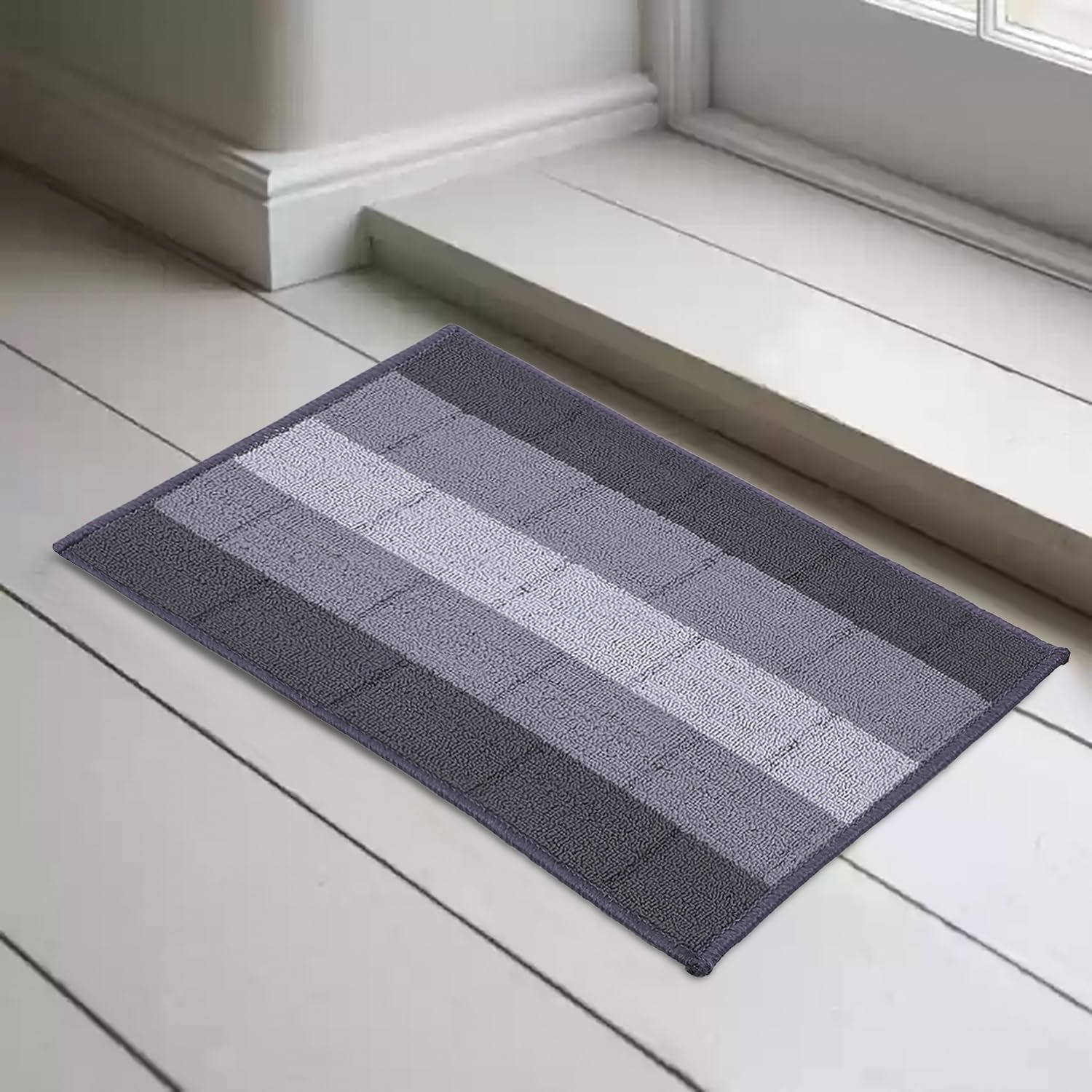 Status Contract Anti Slip Front Door Mat|(38x58cm) Living Room Rug for Entrance Door|Polypropylene Floor Mats for Home|Essential Small Rugs for Office, Bedroom & Kitchen|Grey | Set of 1