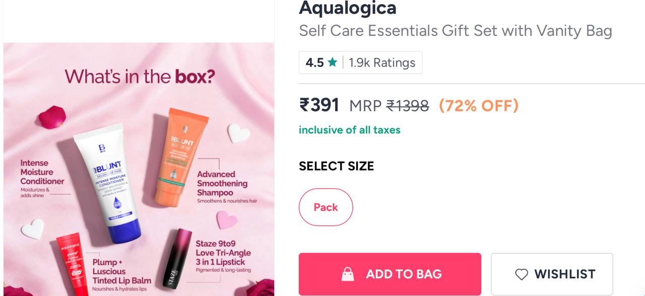 Buy Aqualogica Self Care Essentials Gift Set With Vanity Bag -  - Personal Care for Unisex