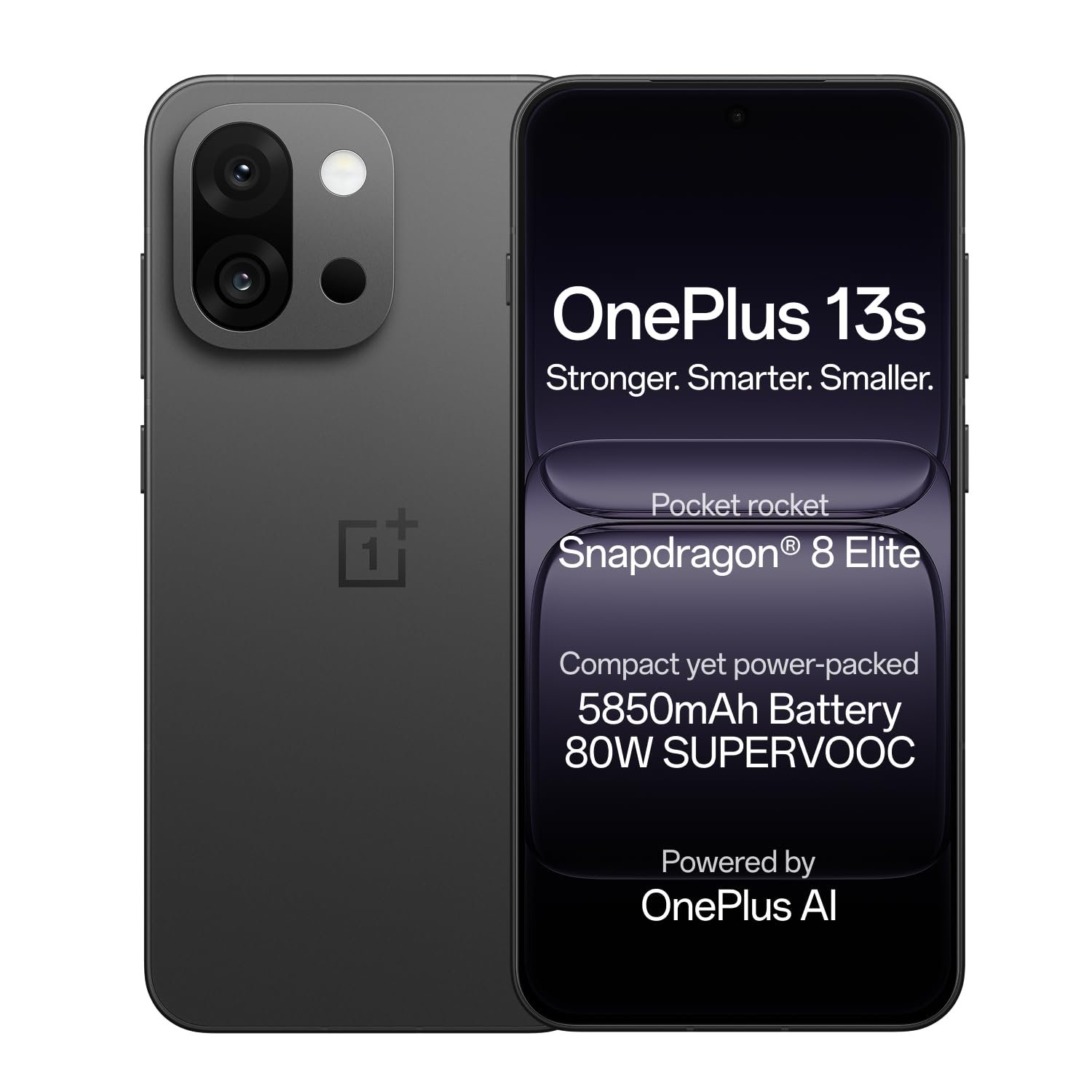 OnePlus 13s | Snapdragon® 8 Elite | Smarter with OnePlus AI | Lifetime Display Warranty | 12GB+512GB | Black Velvet