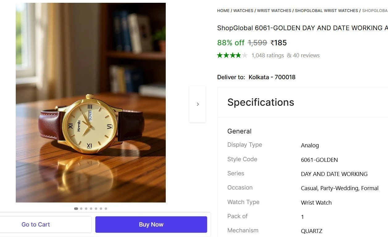 ShopGlobal 6061-GOLDEN DAY AND DATE WORKING Analog Watch  - For Men Price in India - Buy ShopGlobal 6061-GOLDEN DAY AND DATE WORKING Analog Watch  - For Men online at Shopsy.in