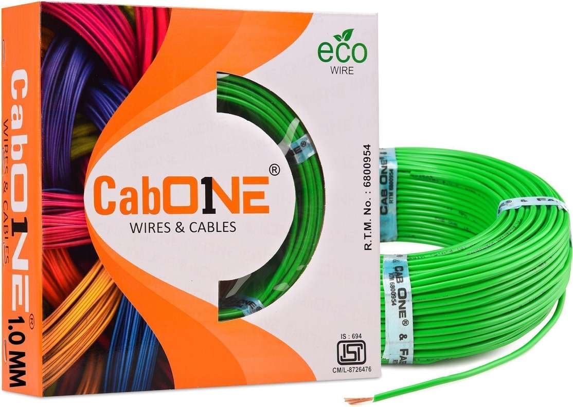 cabone copper 1 0 sqmm 90 mtr fr pvc multi strand electric house single wire 1 sq mm green 300 ft