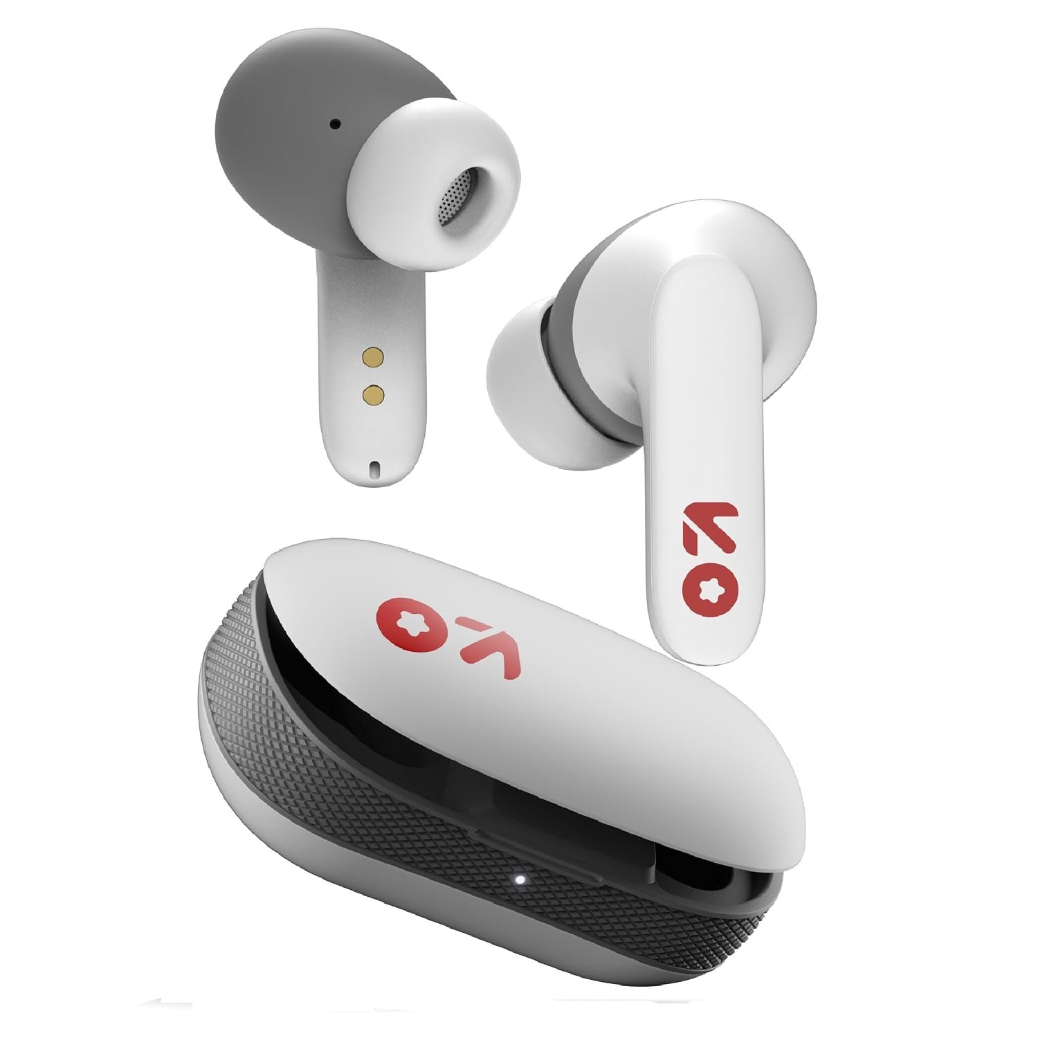 GOBOULT Y1 Ear Buds Wireless with 50Hr Playtime, Clear Calling ENC Mic, Low Latency Made in India, Gaming, 10mm Bass Drivers Earbuds Buds TWS Bluetooth (Black) (White)