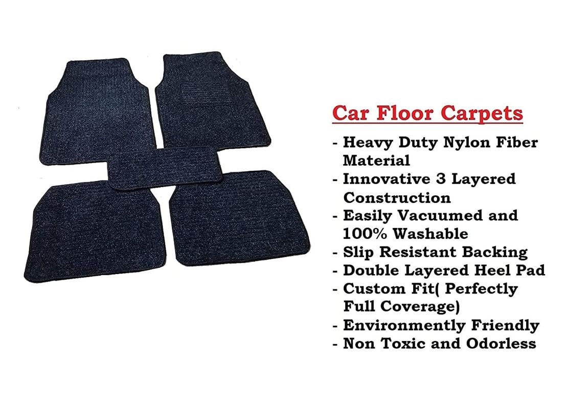 Vocado Carpet Black Car Floor/Foot Mats for Mahindra Bolero Type 2
