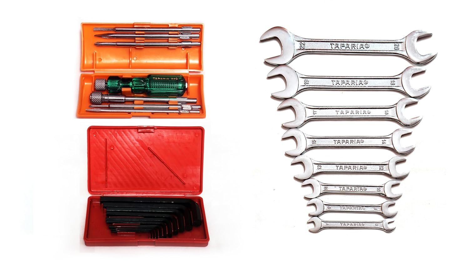 Taparia TK025 KI10V, 840, DEP08 Screwdriver Set, Alllen Key Set, Spanner Set, 8 Pc, 22 x 10 cm