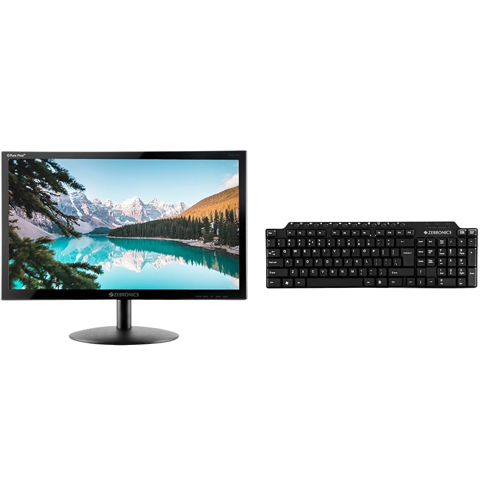 ZEBRONICS Zeb-V19Hd 18.5 Inch (46.99 Cm) Led Monitor with Supporting Hdmi, Vga Input, Hd 1366 X 768