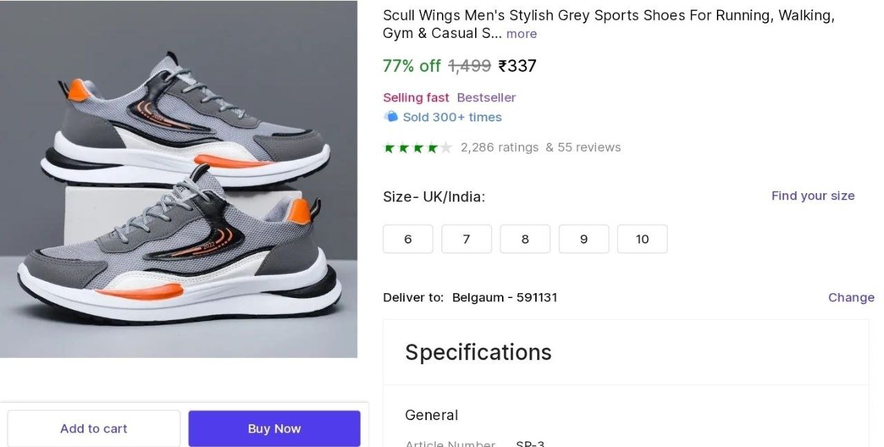 Scull Wings Men's Stylish Grey Sports Shoes For Running, Walking, Gym & Casual Shoes Sneakers For Men Price in India - Buy Scull Wings Men's Stylish Grey Sports Shoes For Running, Walkin