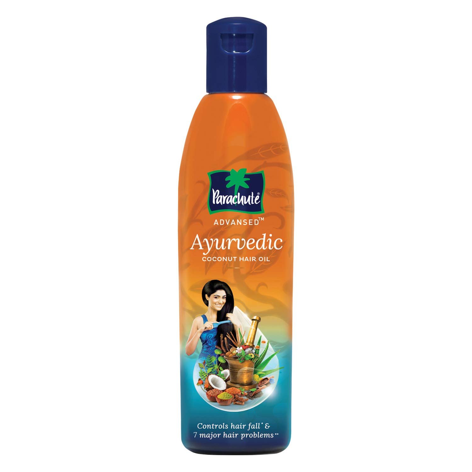 Parachute Advansed Ayurvedic Coconut Hair Oil, Hair Oil, Controls Hairfall and 7 Major Hair Problems,45 ml
