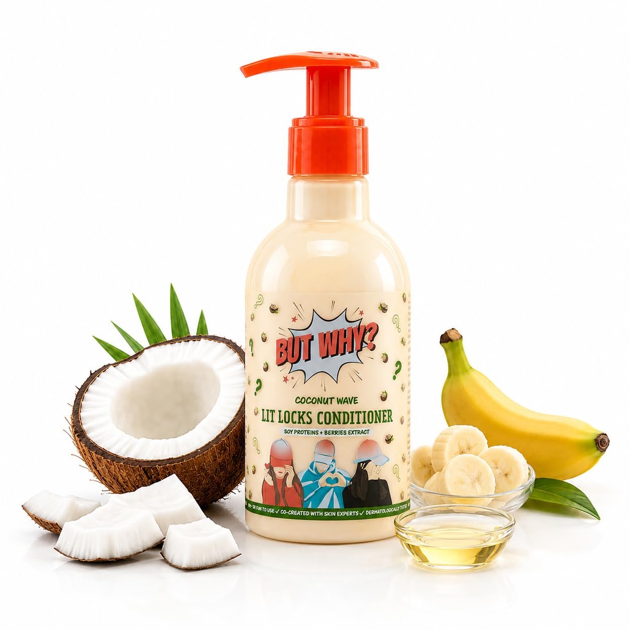 ButWhy Coconut Wave Lit Locks Conditioner for Pre-Teen Kids Ages 4-14 Yrs | Infused with Coconut Oil & Soy Proteins | Conditions & Repairs | For Damaged Frizzy Hair | Sulfate & Paraben Fre