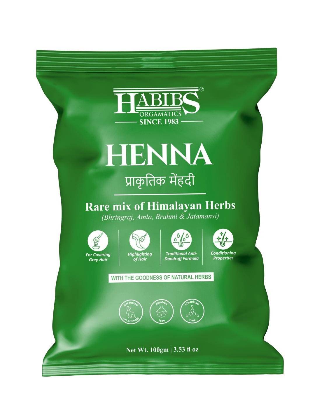 Buy HABIBS Henna Hair Colour With Bhringraj   100g   Brown -  - Personal Care for Unisex