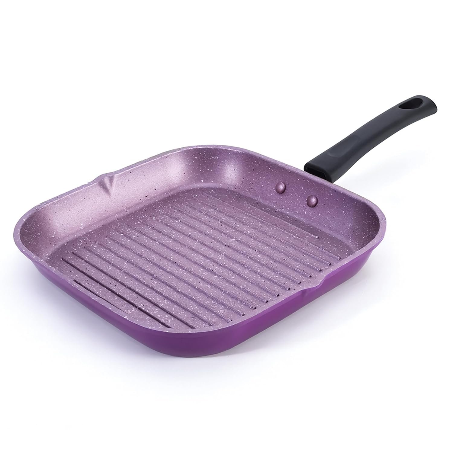 Wonderchef Valencia Non-Stick Grill Pan 24cm for Kitchen, Non-Toxic, Chemical & PFOA Free, Low-Oil Cooking, Scratch-Resistant, Gas Stove & Induction Friendly, Cool-Touch Handle, 2-Yr Warranty,
