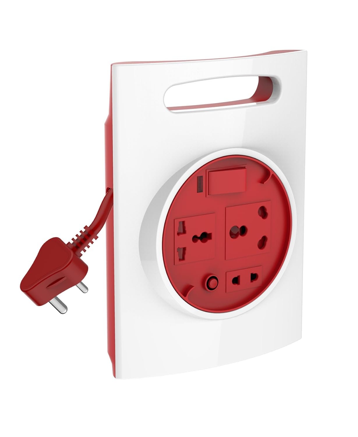 Goldmedal G-Expert 16A 3-Pin Plug- Master Switch with Indicator |3.5-meter Cable Extension cord |Universal Sockets | Extension Board for Heavy Appliances, White and Red, 240 Volts
