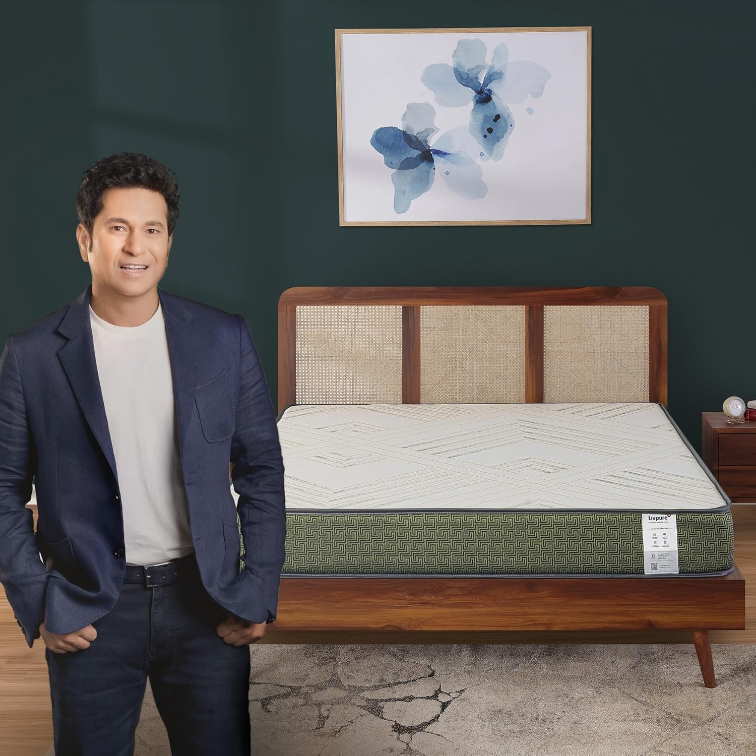 Livpure Smart Regal Orthopaedic Plush Mattress with Swirl Gel Foam & Latex | 5 Zone HR Foam with 16 BIOCRYSTALS | Luxury Serene Fabric |King Bed (78x72x8) inch, 10 Year Warranty