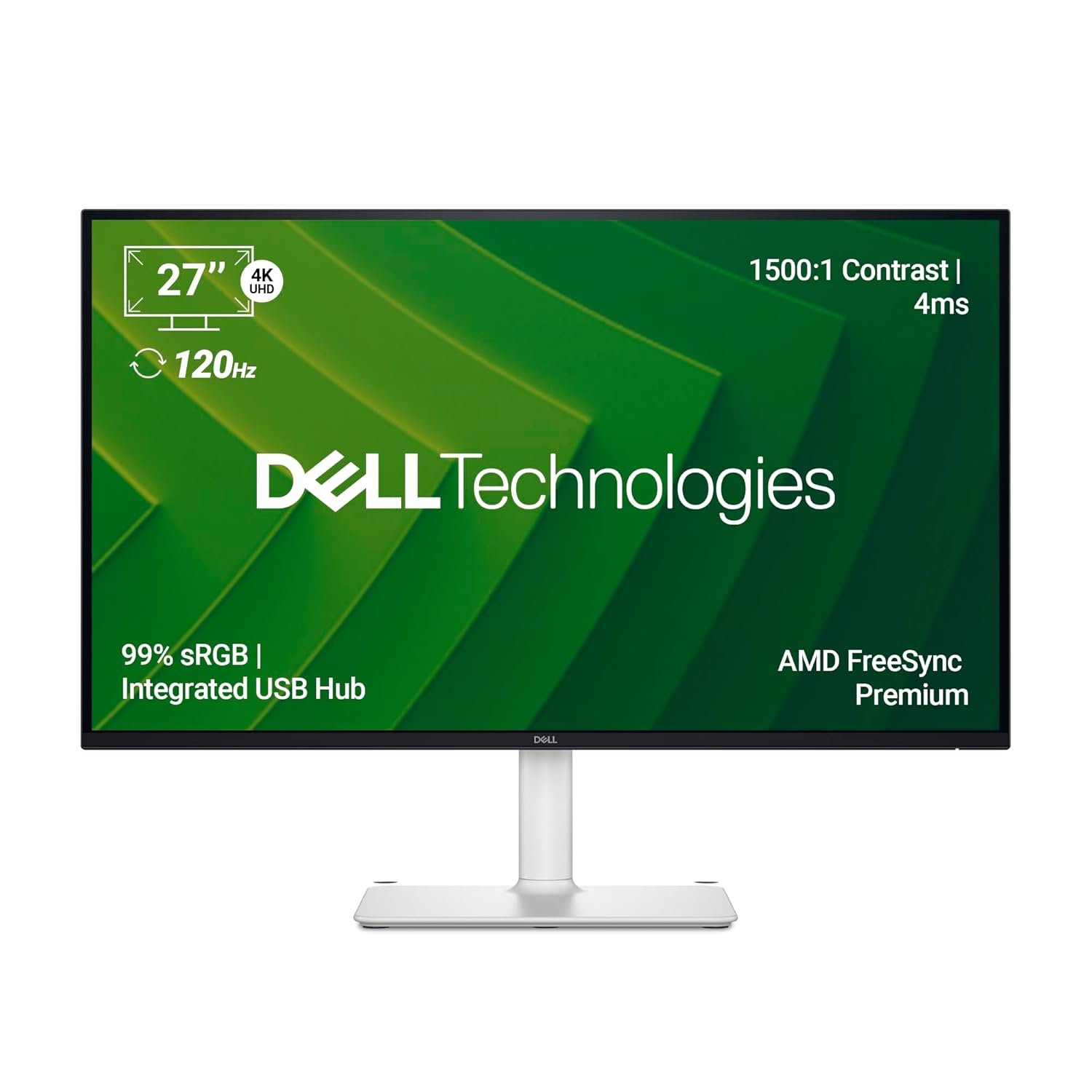 Dell S2725QC 27" 4K (3840 * 2160) USB-C Monitor|Titan Grey|IPS 120Hz| 350 cd/m2 |4 ms, Contrast 1,500:1| Tilt, Height, Pivot & Swivel|Ports: 2X HDMI| 2 * 5W Speakers|99% SRGB |AMD Freesync Pre