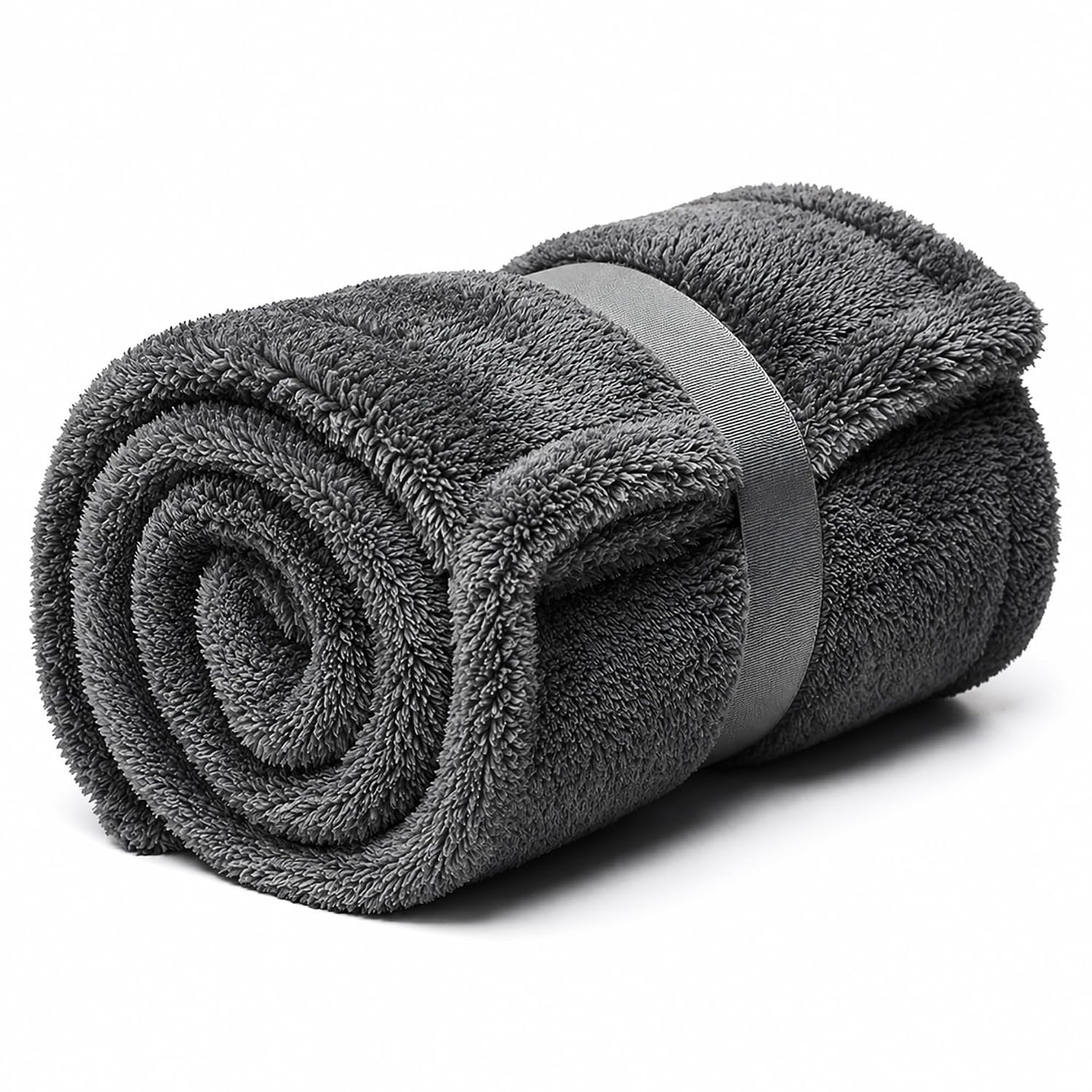 AM Safe-X Premium Microfiber Cleaning Cloth 1200 GSM 40x60cm Grey | Ultra Thick Dual-Sided Car Drying Towel | Super Absorbent, Lint-Free & Scratch-Free | Multipurpose Microfiber Cloth