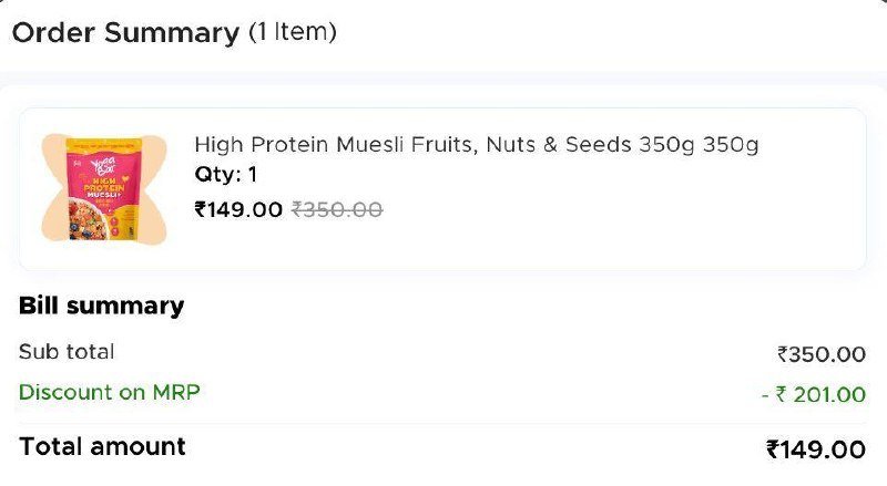 High Protein Muesli Fruits, Nuts & Seeds 350g 350g