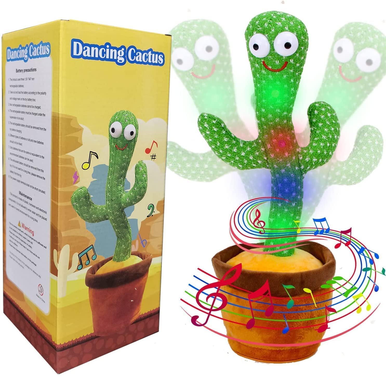 Rechargeable Talking Cactus for Kids Dancing Cactus Toys Can Sing Wriggle & Singing Recording Repeat What You Say Funny Education Toys Playing Home Decor Items for Kids