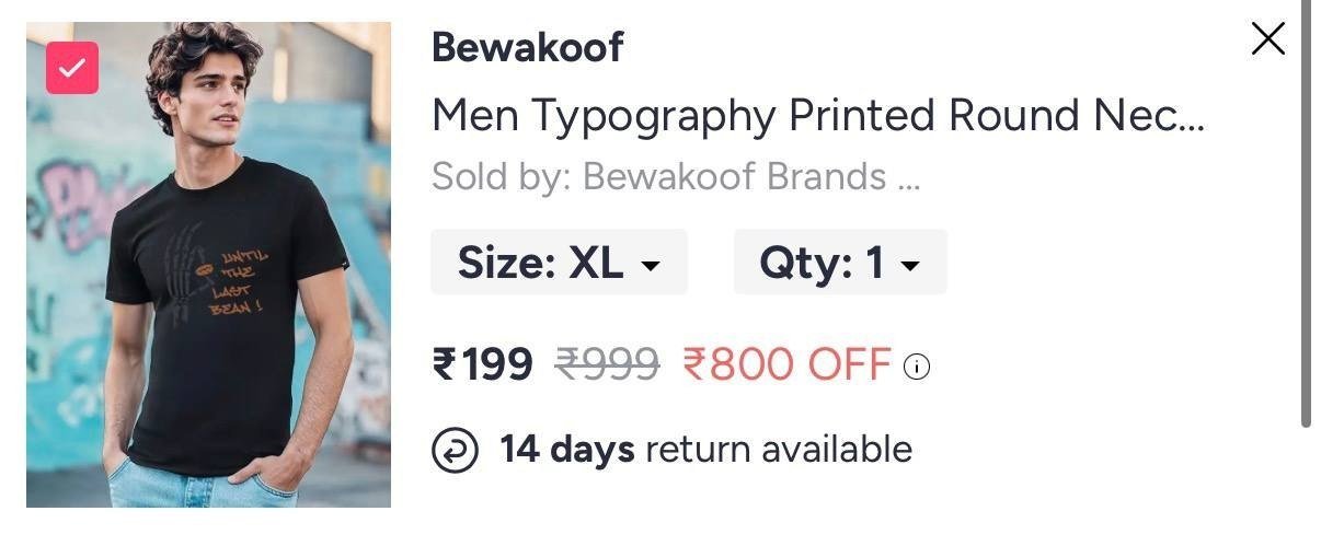 Buy Bewakoof Men Typography Printed Round Neck Pure Cotton T Shirt -  - Apparel for Men