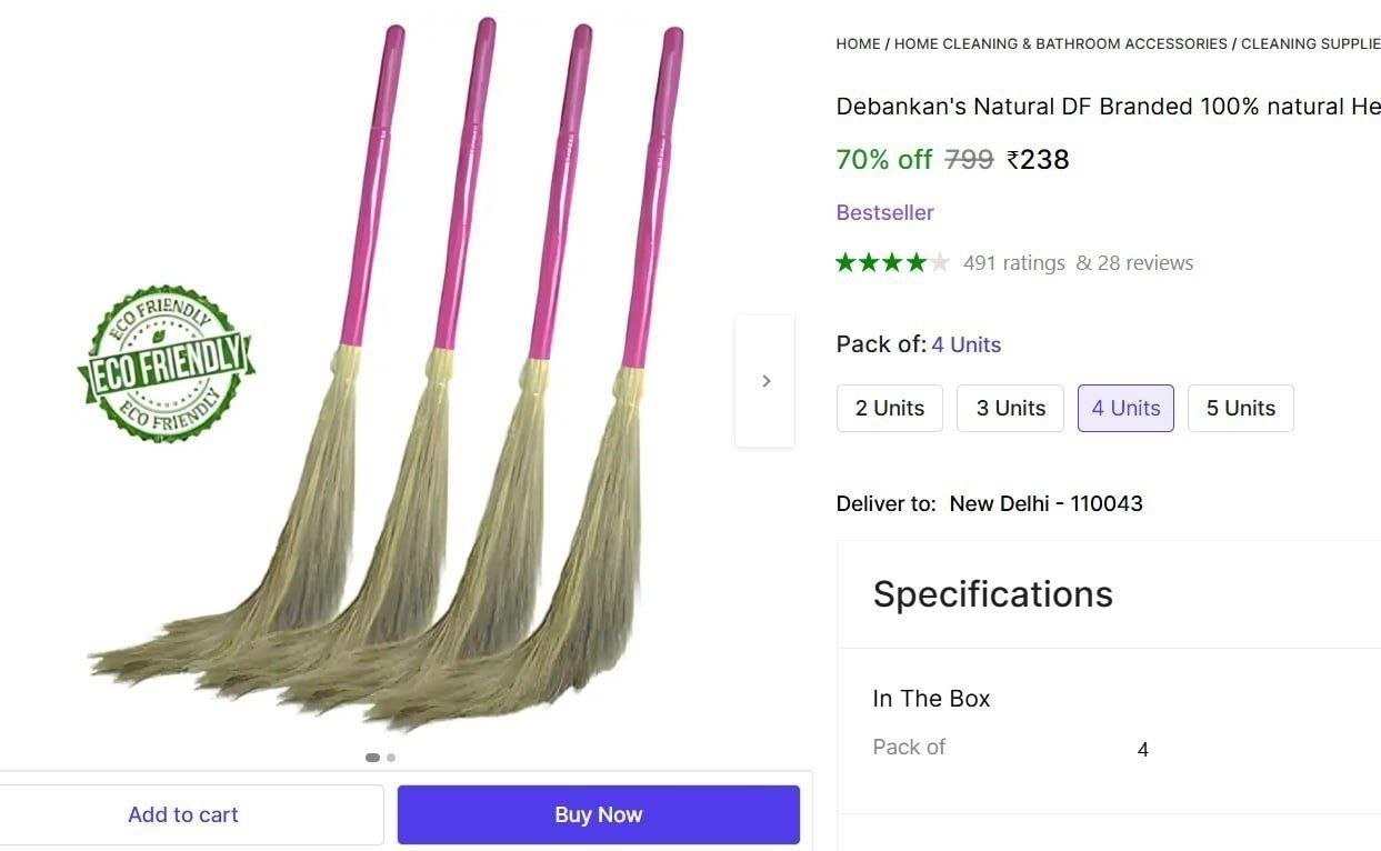 Debankan's Natural DF Branded 100% natural Heavy Plastic Pipe/Handle Broom Stick For Floor Cleaning Grass Dry Broom Price in India - Buy Debankan's Natural DF Branded 100% natural Heavy Plas