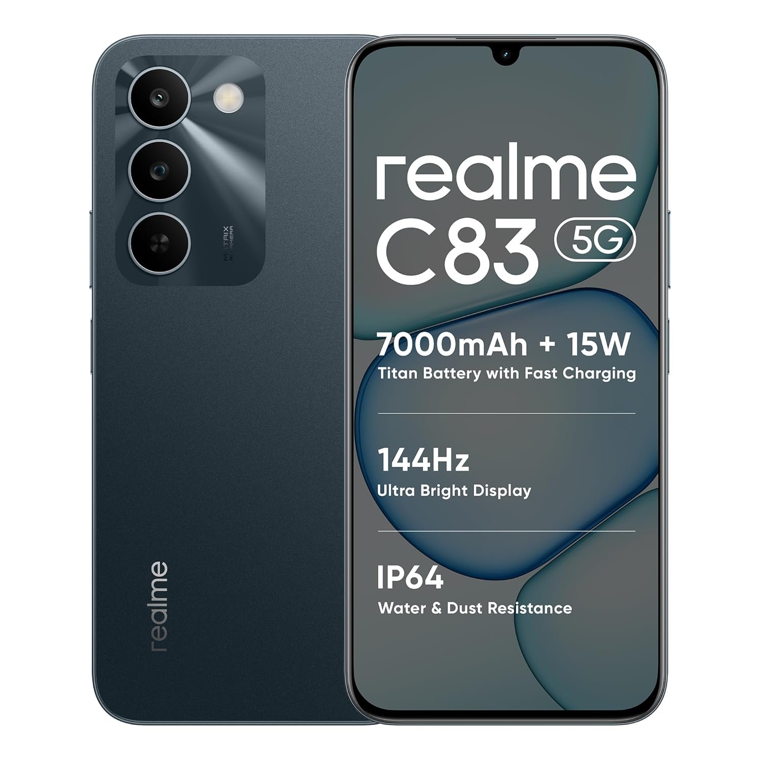realme C83 5G Smartphone 6+128GB, 6.8-Inch Screen, 144HZ Ultra Bright Display, 7000mAh Battery, Rear 13MP+Front 5MP Camera, MediaTek Dimensity 6300, IP64, Green