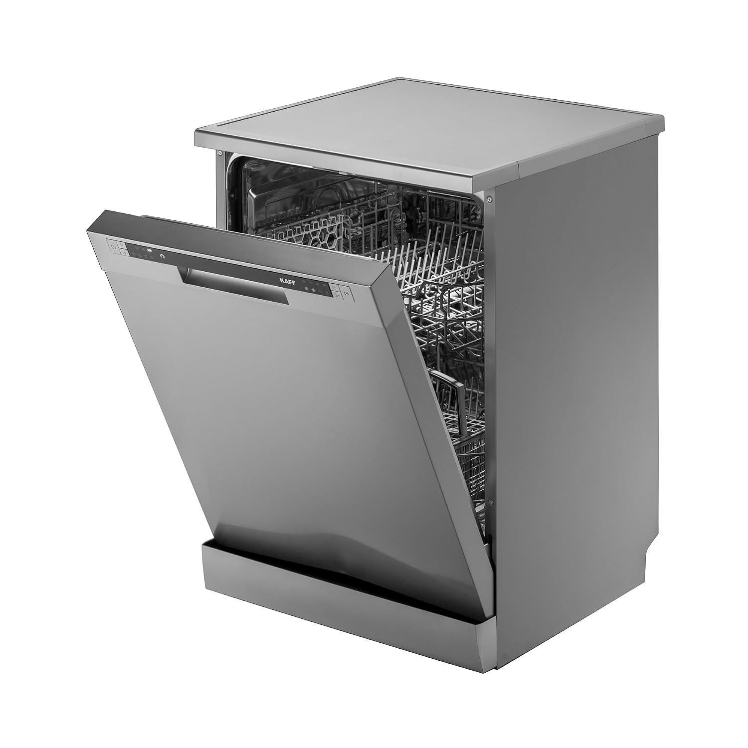 KAFF Vetra 60cm Freestanding Dishwasher, 12 Place Settings, 6 Wash Programs, Digital Display, Half Load Function, Delay Start, Child Lock, Energy Efficient, Stainless Steel Finish