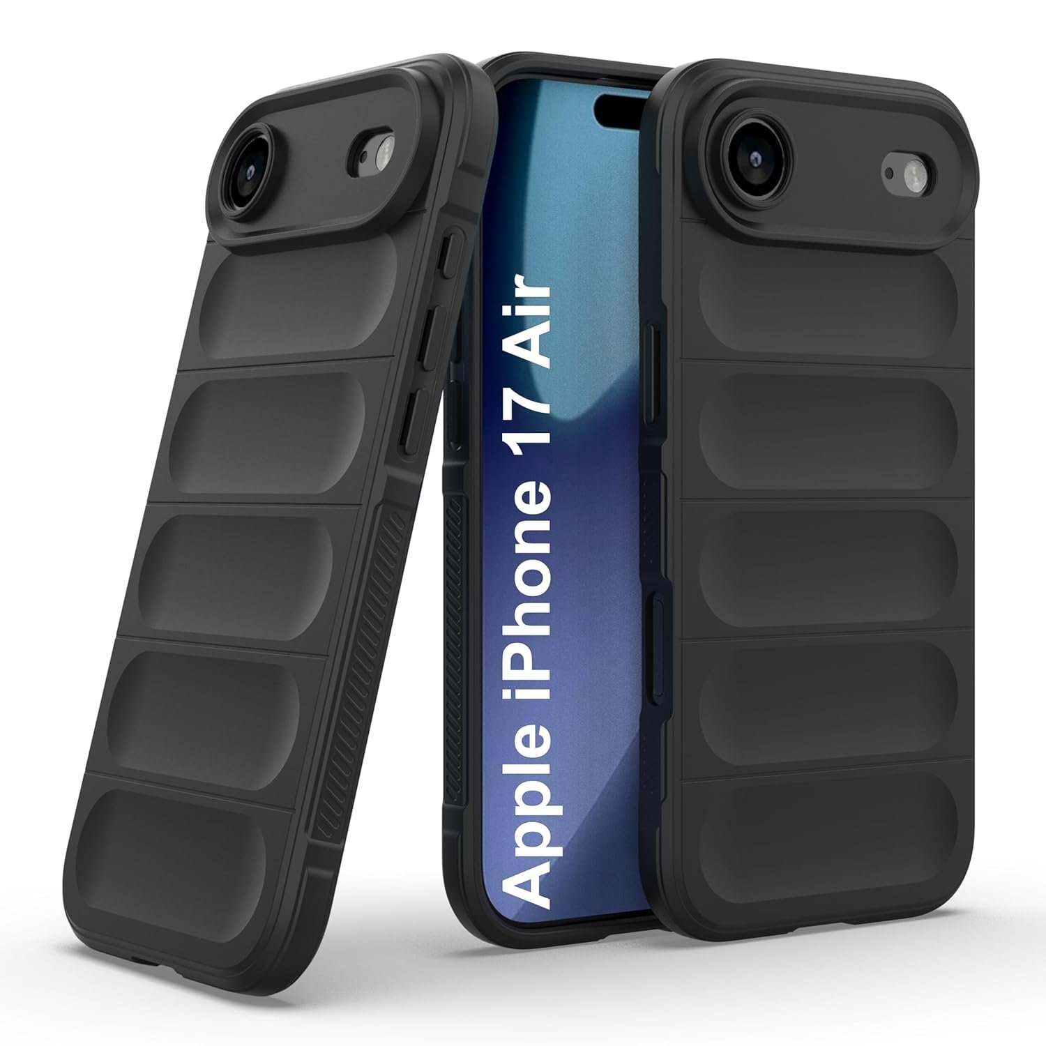 amazon basics Back Case Cover for iPhone 17 Air | Compatible for iPhone 17 Air Back Cover | Liquid Silicon Magic Case with Camera Protection | Black
