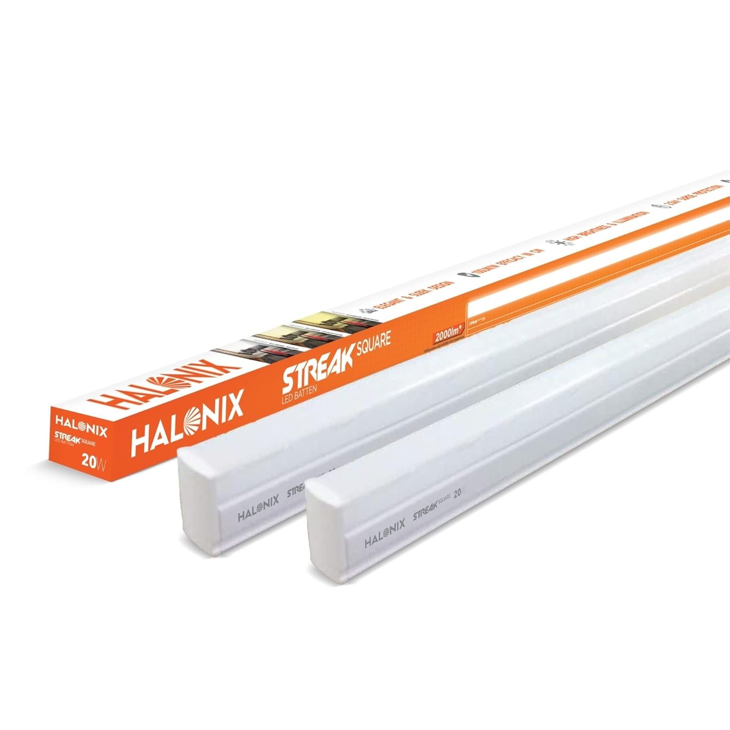 Halonix 20W LED Batten / Led Tubelight | 4-ft Tubelight for Living Room & Bedroom | Cool day light | Pack 2