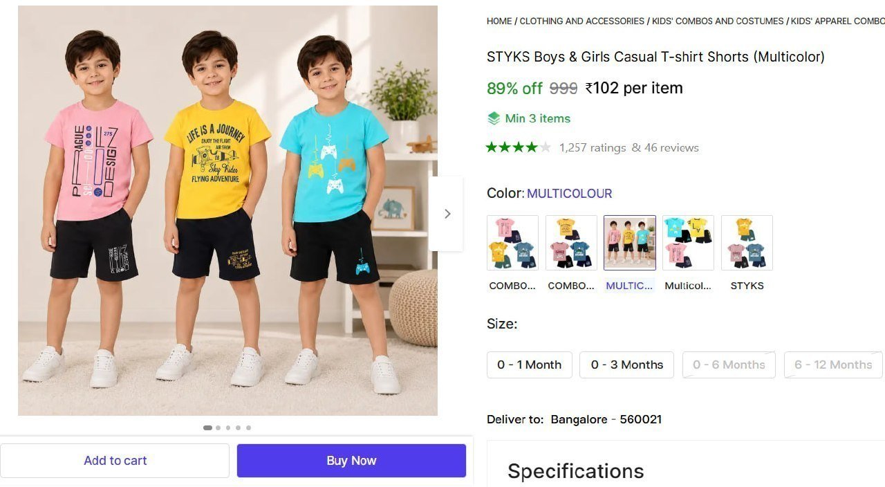 STYKS Boys & Girls Casual T-shirt Shorts Price in India - Buy STYKS Boys & Girls Casual T-shirt Shorts online at Shopsy.in