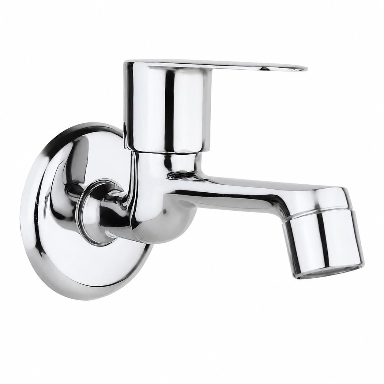 Furiq Bath F-Series Brass Long Body Bib Cock Tap for Bathroom & Kitchen | Chrome Plated Wall Mounted Faucet | Quarter Turn Handle | Rust Proof & Leak Resistant | 1/2 Inch BSP Thread