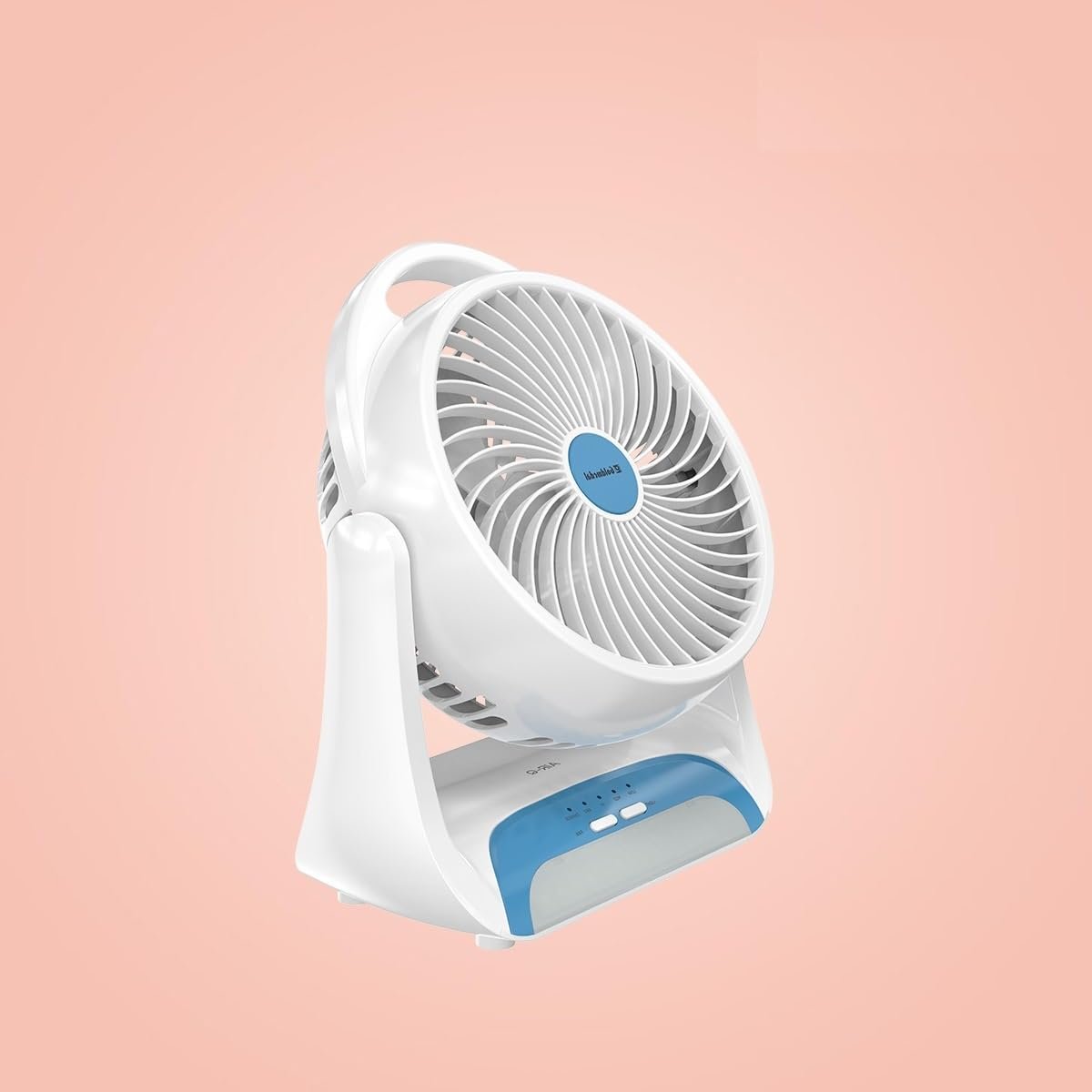 Goldmedal Air-Q 150mm Mini Portable Fan with LED Light |Desk&Wall Mountable |270° Adjustable Rotation |USB Rechargeable|5 Hours Battery Backup|4 Speed Settings|Personal Fan for Home&Office |Wh