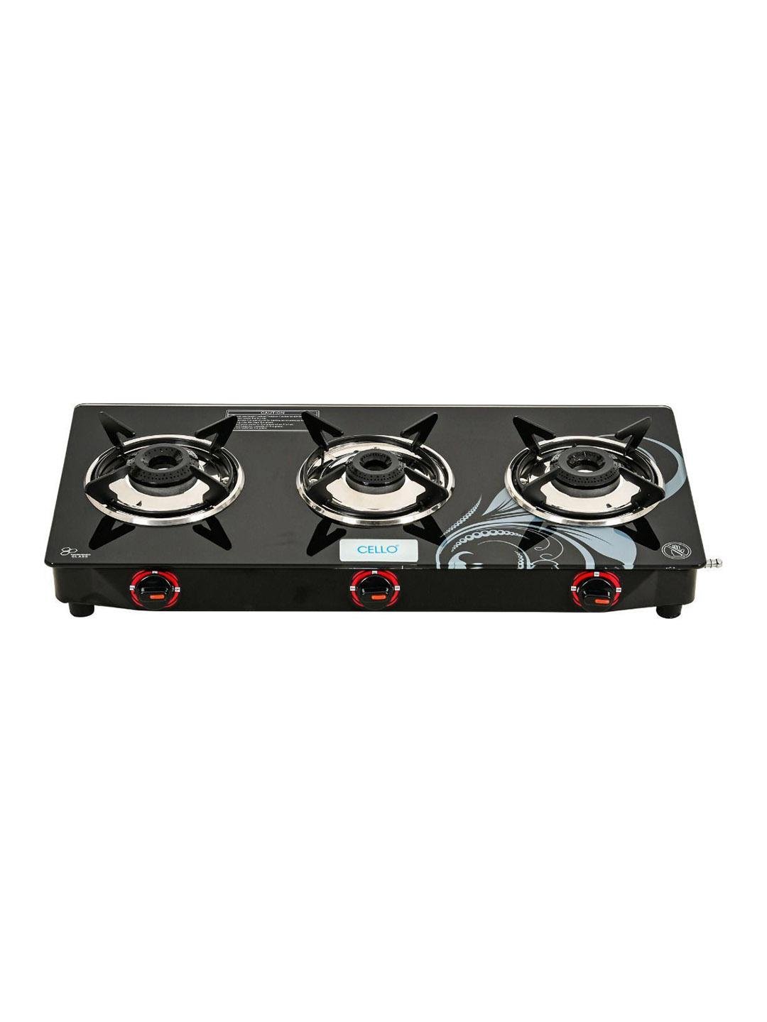 Buy Cello Black Glass Top 3 Burner Manual Gas Stove -  - Home for Unisex