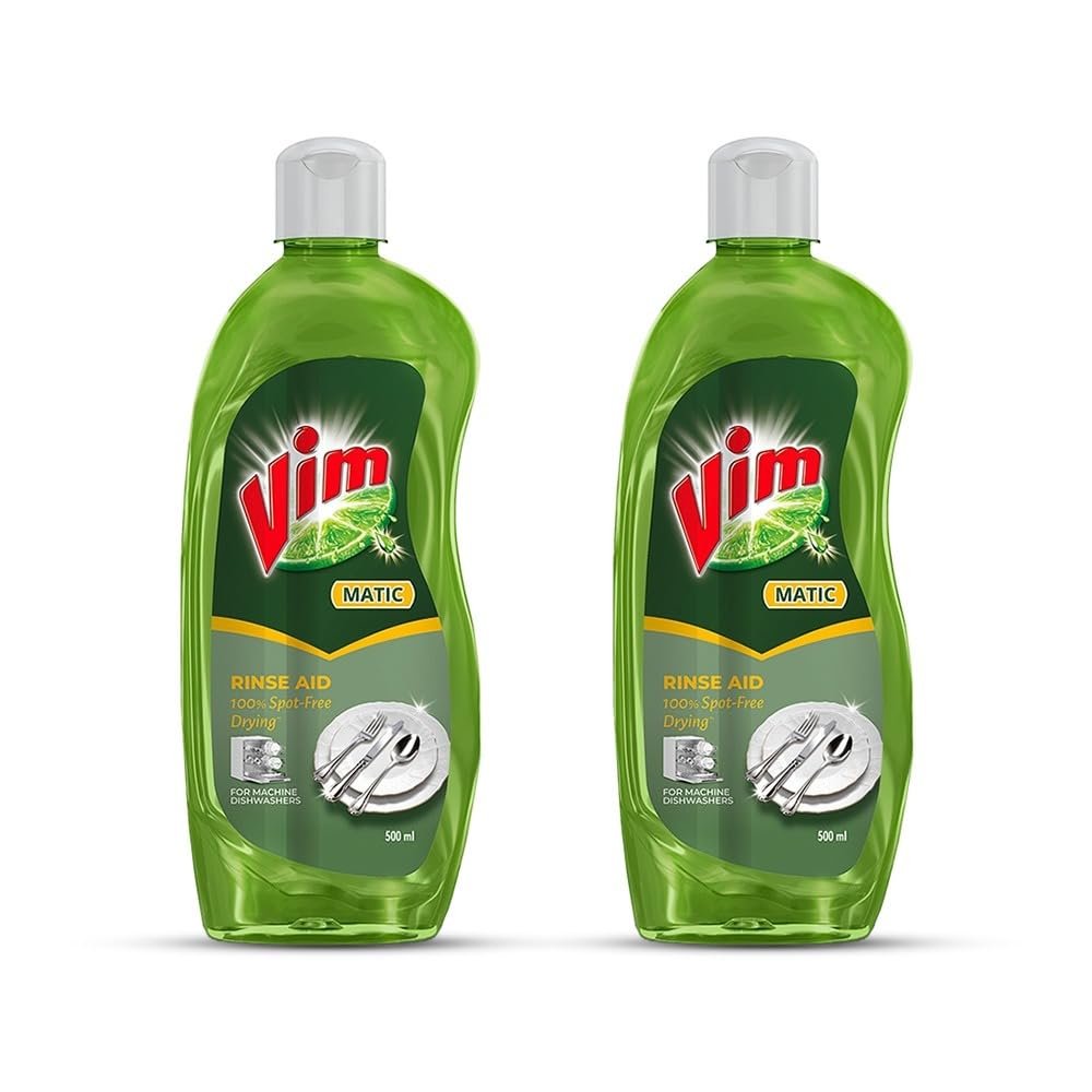 Vim Matic Dishwash Rinse Aid, 500 ml (Pack of 2)