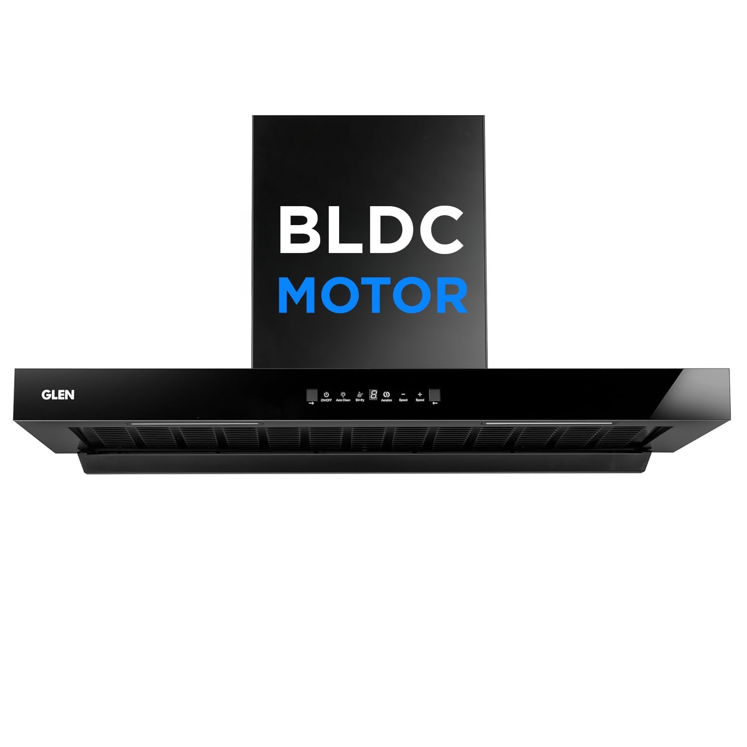 Glen hood Selena BLDC Kitchen Chimney 90cm|1400m³/hr Suction Capacity | T-Shape Filterless Chimney|BLDC Motor|Intelligent Auto Clean|Touch & Gesture Control|1-Year Comprehensive Warranty &7-Ye
