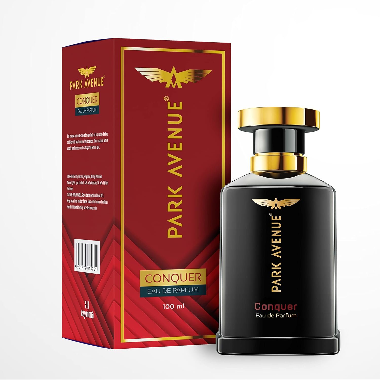 Park Avenue Conquer, Eau De Parfum Men, 100ml | Long Lasting Perfume for Men | Premium Luxury Fragrance Scent | Aromatic Blend of Woody & Spicy Fragrance | Suitable for Every Occasion