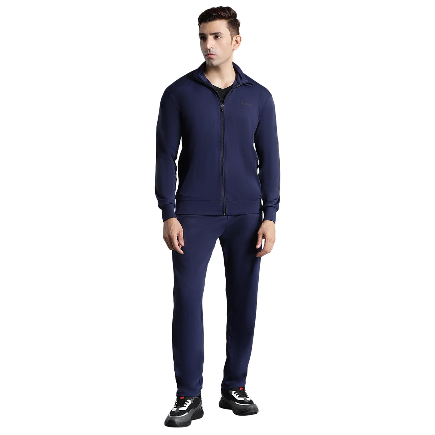 hummel Promo Men's All weather Regular Fit Track Suit with Zipper and Pockets Comfortable Breathable Stretchable Soft Fabric For Everyday Use Ideal for Gym Training or Running Loungwear