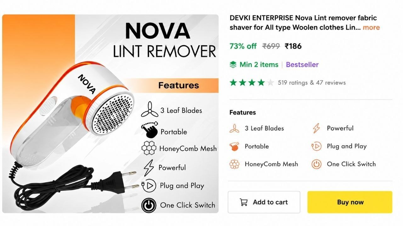 DEVKI ENTERPRISE Nova Lint remover fabric shaver for All type Woolen clothes Lint Roller Lint Roller Price in India - Buy DEVKI ENTERPRISE Nova Lint remover fabric shaver for All type Woolen clothes L
