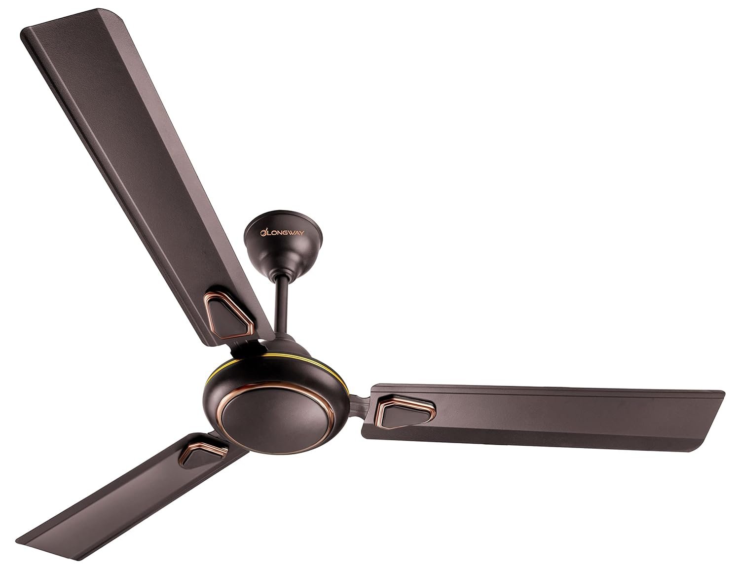 LONGWAY Kiger P1 1200 mm/48 inch Ultra High Speed 3 Blade Anti-Dust Decorative Star Rated Ceiling Fan 2 Years Warranty (Smoked Brown, Pack of 1)