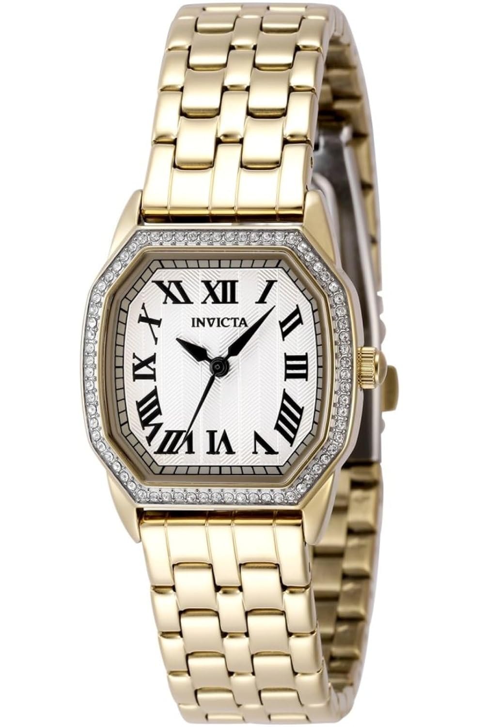 Invicta Wildflower Quartz Movement Silver Analog Rectangular Dial Watch for Women- 49000