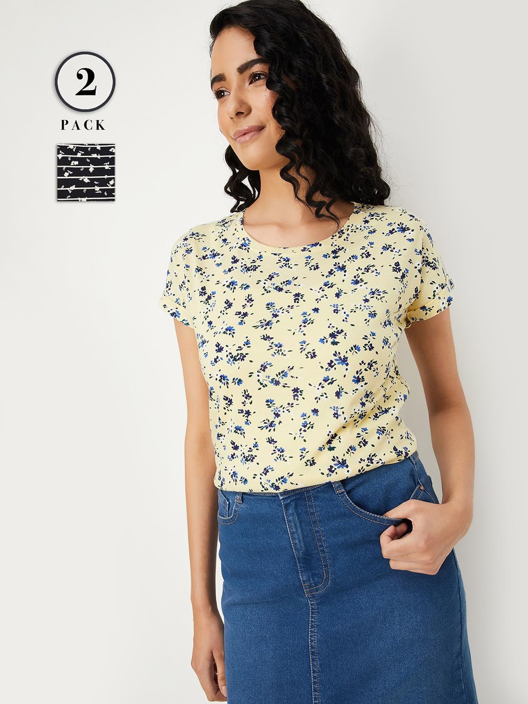 Max Women Cotton Blend Solid Regular Fit T-Shirt