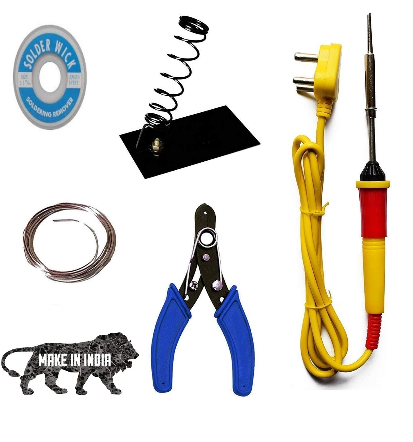 VCK 25 Watt Corded Electric Soldering Iron With | 1 Meter Solder Wire | Wire Stripper | Stand | Wik (1)