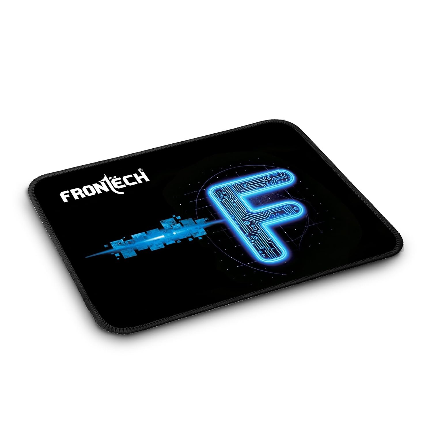 FRONTECH Gaming Mouse Pad | Water Resistant | Anti-Slip Base | Stitched Edges | 232mm x 182mm x 2mm | Red/Black (MSP-0062_Blue)