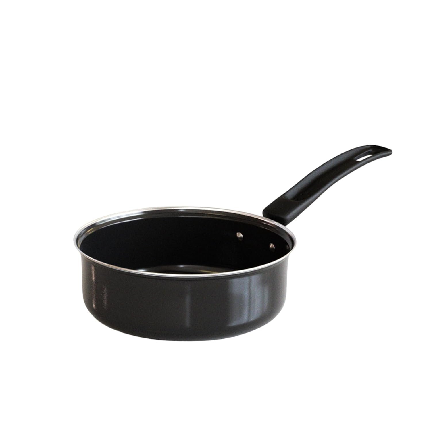The Earth Store EcoLuxe Medium Saucepan for Tea Milk and Chai Pan Induction Base and Gas Stove T Pan (patila)|Tea/Milk Boiling Pot Vessel | Sospan with Bakelite Handle 1200 ML Capacity 16cm, Black