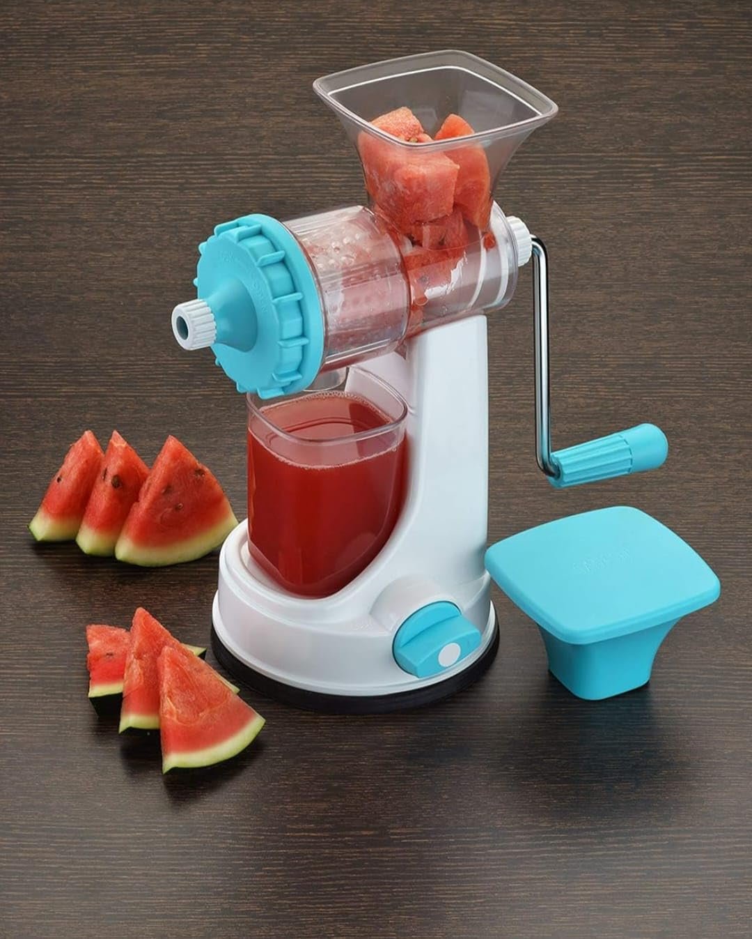 Manual Fruit & Vegetable Juicer with Stainless Steel Four Way Filter Mesh, Hand Operated