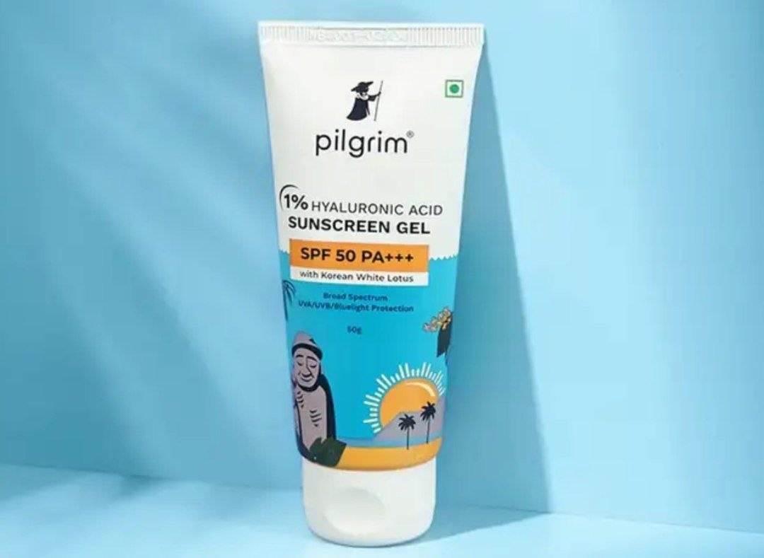 Pilgrim 1% Hyaluronic Acid Sunscreen Gel | UVA/UVB/Bluelight Protection | Broad Spectrum - SPF 50 PA+++ PA+++ Price in India - Buy Pilgrim 1% Hyaluronic Acid Sunscreen Gel | UVA/UVB/Bluelight Protecti