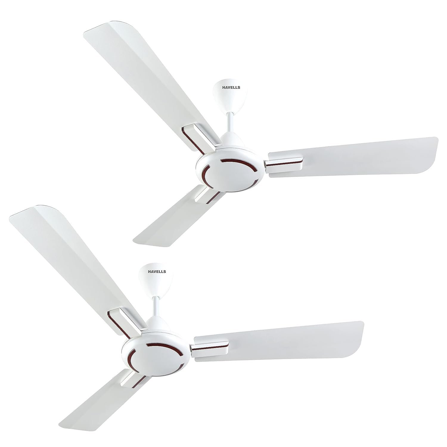 Havells 1200mm Ambrose Energy Saving High Speed Ceiling Fan|Premium Finish, Deco.Fan, Elegant Looks, High Air Delivery| 2 Yr Warranty by Brand | (Pack of 2, Pearl White Wood)