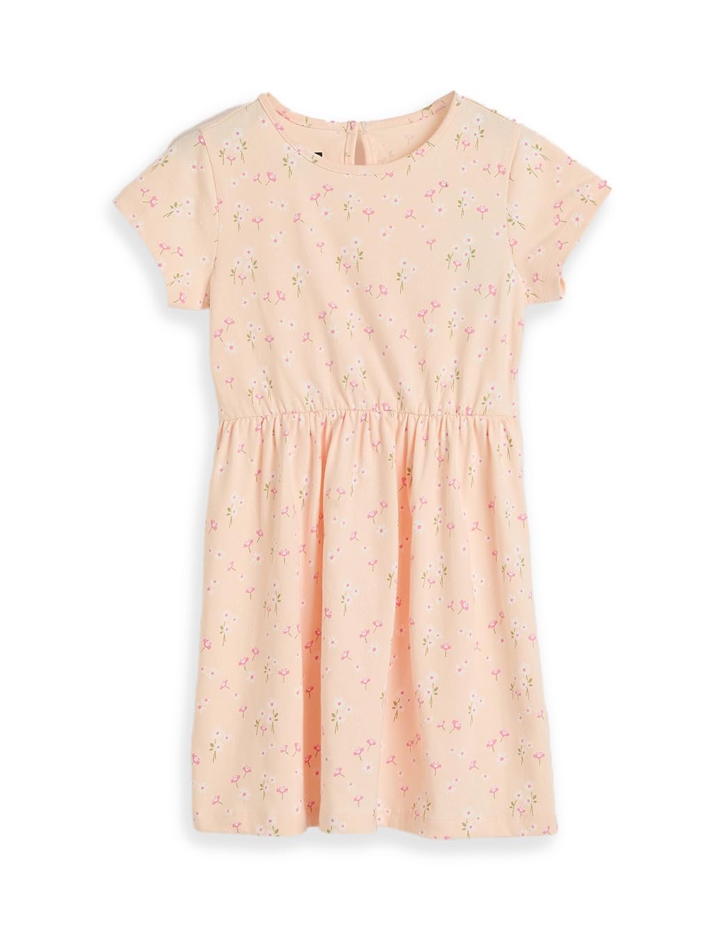 Amazon Brand - Symbol Girls Fit and Flare Printed 100% Cotton Knit Dress | Age 2-10 Years