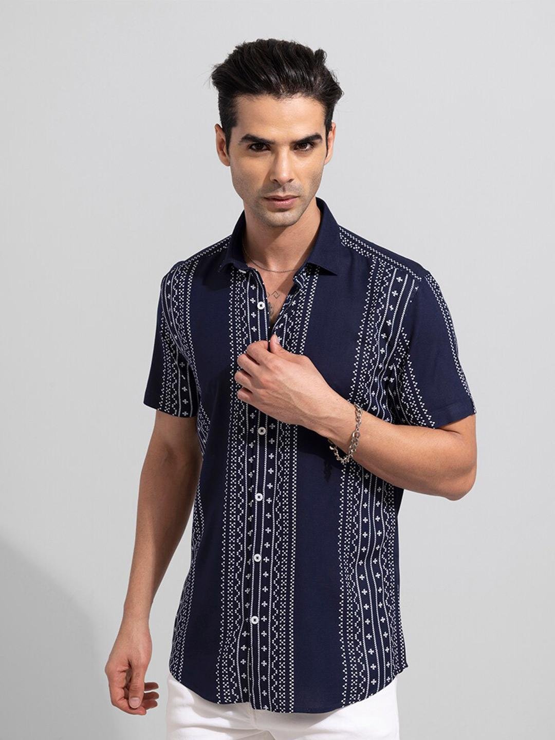 Buy Snitch Men Slim Fit Printed Casual Shirt -  - Apparel for Men