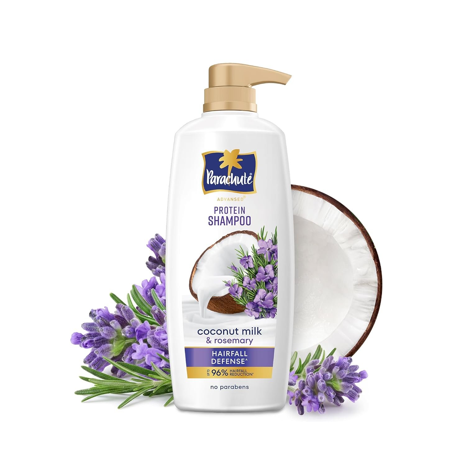 Parachute Advansed Protein Shampoo with Coconut Milk & Rosemary | Up to 96% Hair Fall Reduction & up to 23X Hair Fall Control | Protein Lock Technology | Paraben free | For Men & Women | 1