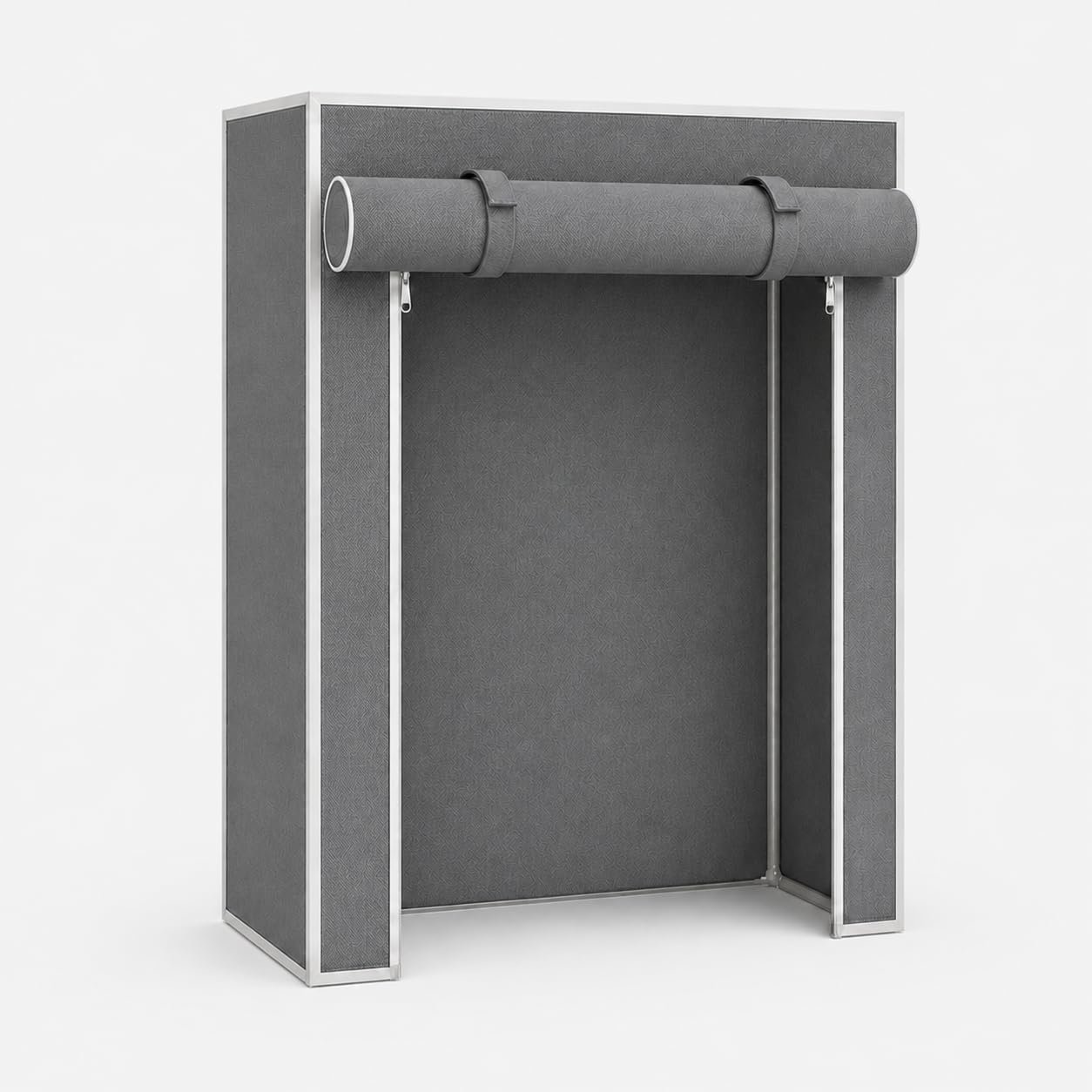 EASY BUY Shoe Rack Cover only, 4 Shelves Cover with Zip Door Lock & Side Pocket| Space Saving Organizer for Clothes & Shoes 70 x 60 x 30 cm, Grey